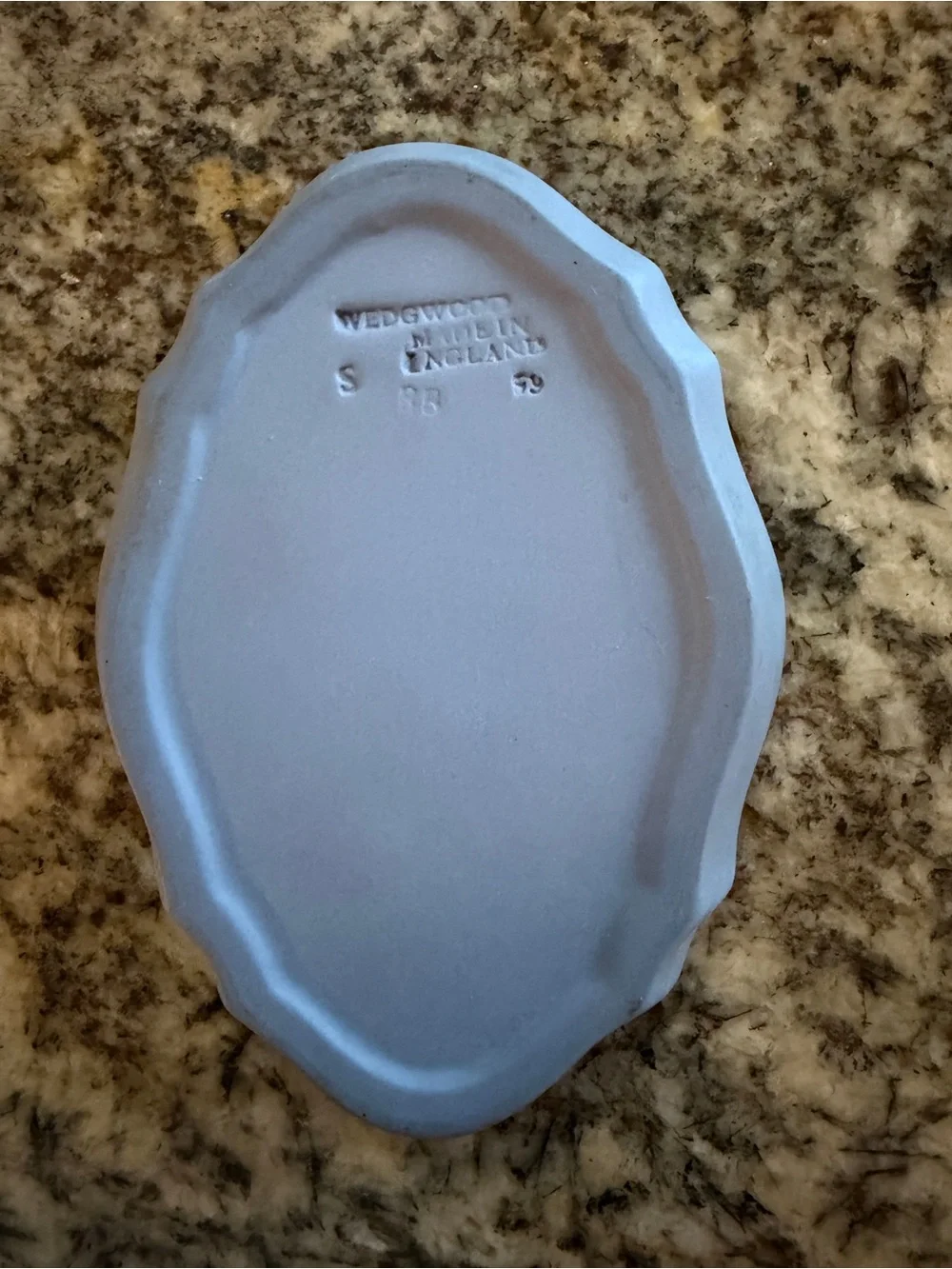 Wedgwood Blue Jasperware Oval Dish with White Relief